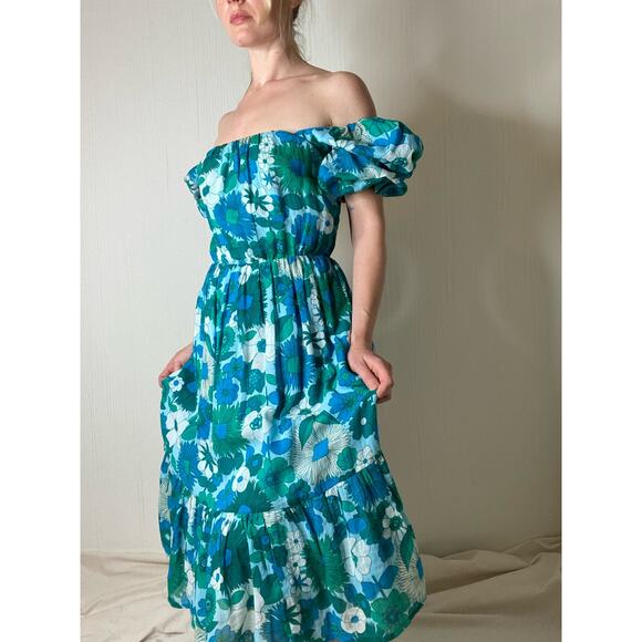 ANTIK BATIK Lorette Blue Groovy Floral Maxi Floral Dress US XS NWT - Picture 9 of 12